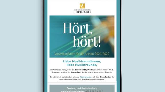 Newsletter der Münchner Konzertdirektion Hörtnagel